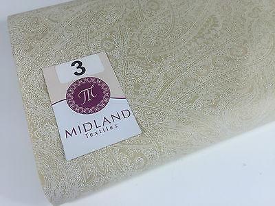 Floral Paisley Pastel white lacquer Print Fabric 100% Cotton 44' Wide  M527 Mtex