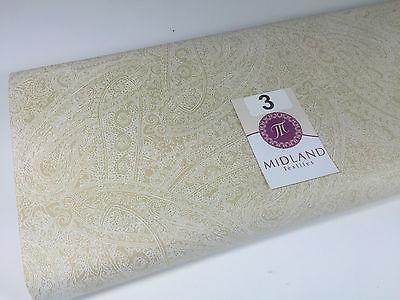Floral Paisley Pastel white lacquer Print Fabric 100% Cotton 44' Wide  M527 Mtex
