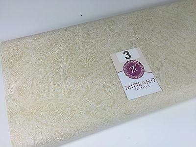 Floral Paisley Pastel white lacquer Print Fabric 100% Cotton 44' Wide  M527 Mtex