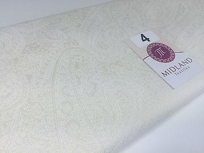Floral Paisley Pastel white lacquer Print Fabric 100% Cotton 44' Wide  M527 Mtex