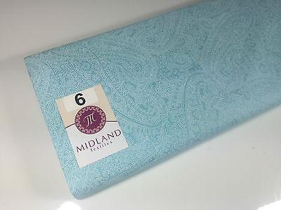 Floral Paisley Pastel white lacquer Print Fabric 100% Cotton 44' Wide  M527 Mtex