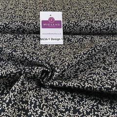 Black And White Floral Printed 100% Cotton Poplin Craft Fabric 45