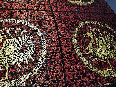 Chinese Fabric Dragon Brocade for Cushions 2 Panels - 55cm by 55cm.M48 Mtex