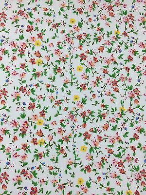 Floral Leaf and stem poly cotton print dress craft fabric 44' Wide M335 Mtex