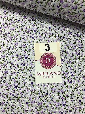 Floral Leaf and stem poly cotton print dress craft fabric 44' Wide M335 Mtex