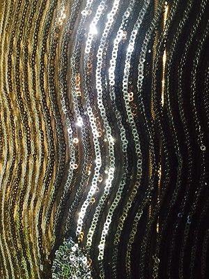 Black Net fabric with Metallic sequins border embroidery dress fabric Mtex M193