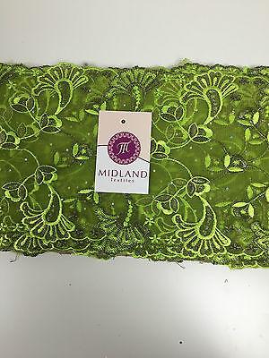 Border Style Embroided Datura flower Scalloped Net Fabric 8' Wide M235 Mtex