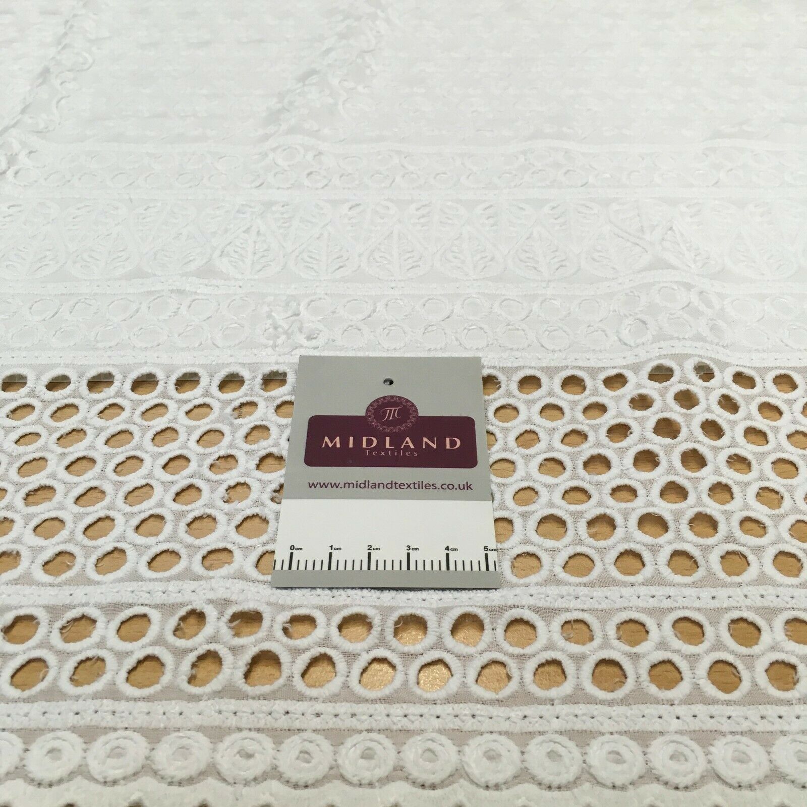 White broderie anglaise with Boring fabric cotton border dress fabric M1466 Mtex