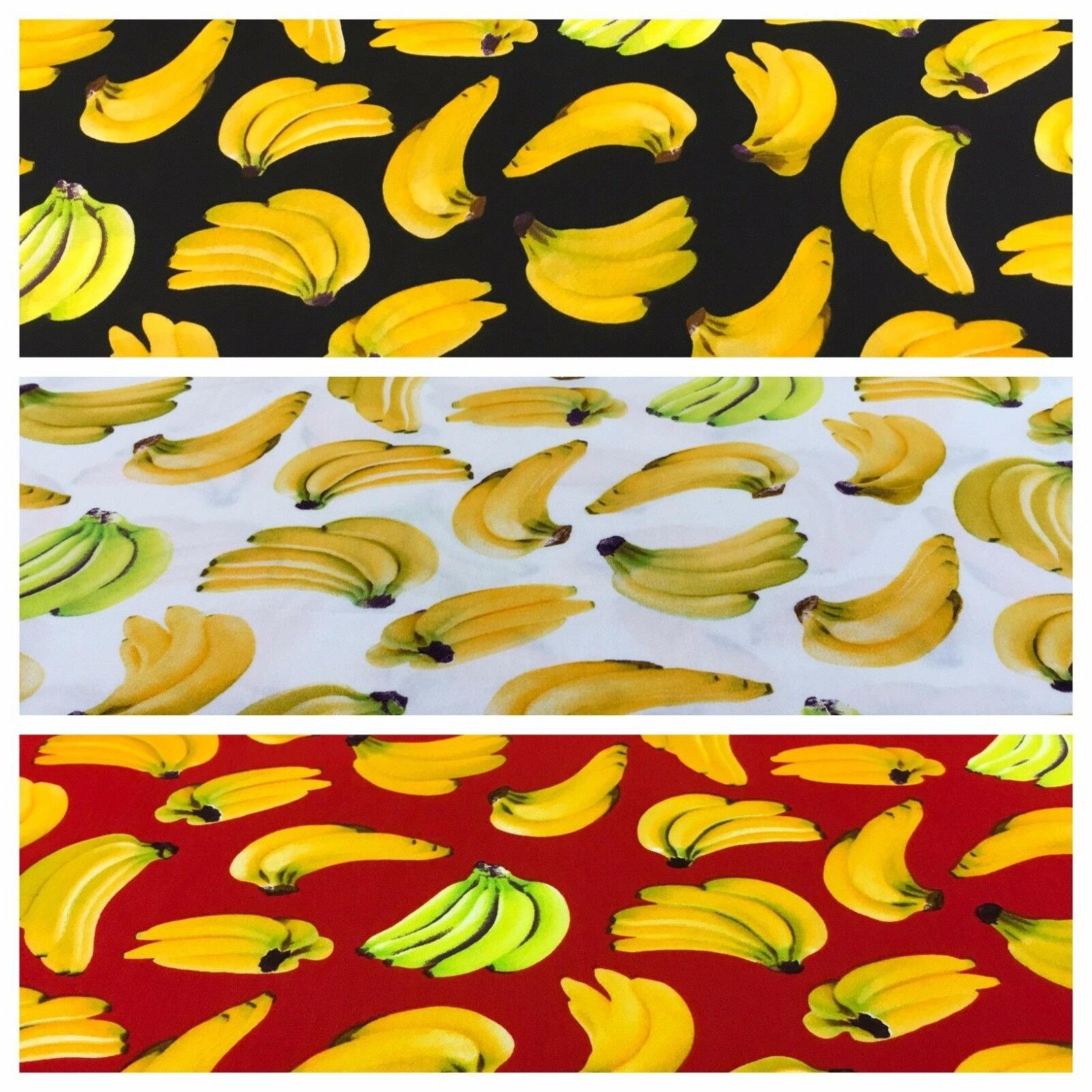 Bunches of Banana cotton poplin printed crafting fabric 44' M768 Mtex
