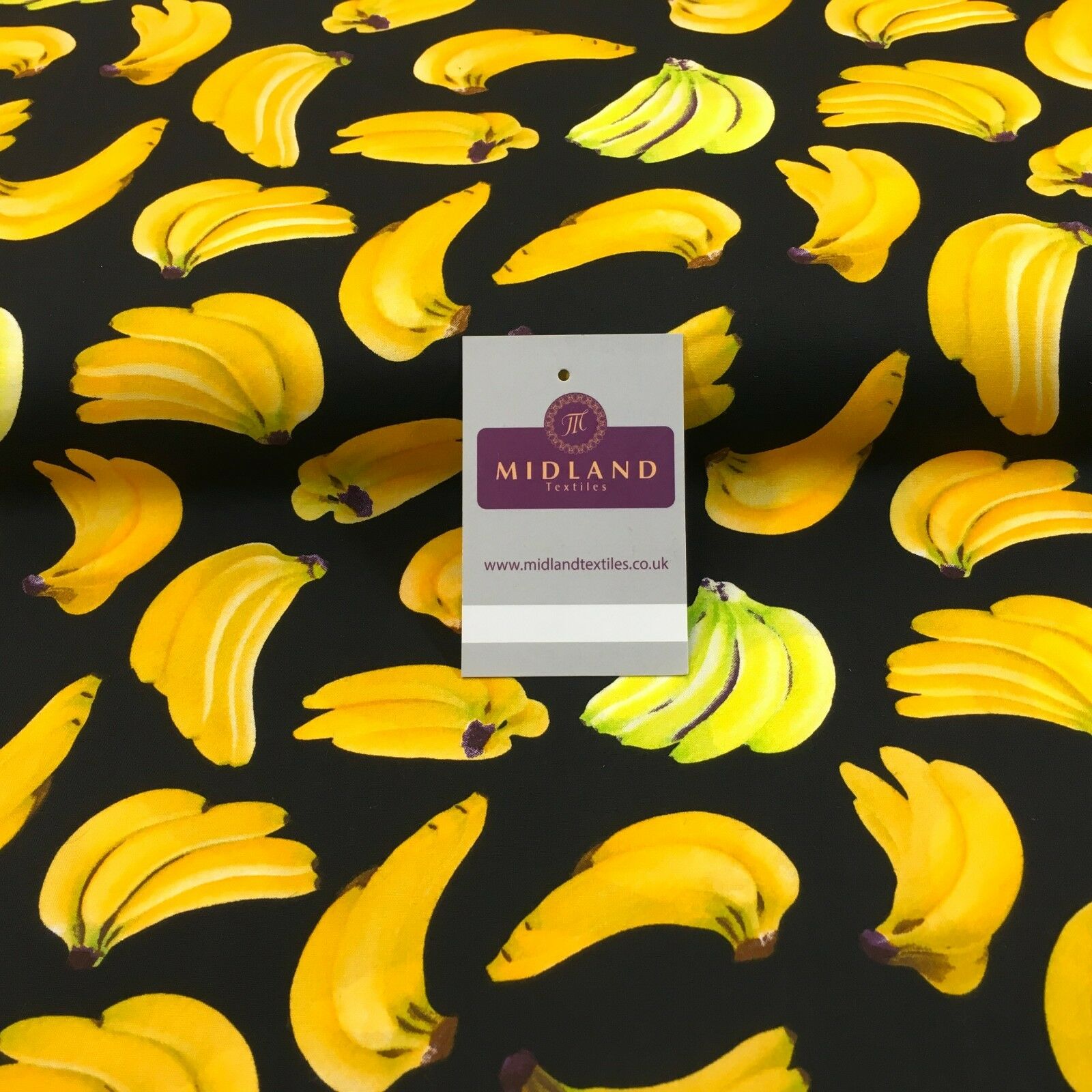 Bunches of Banana cotton poplin printed crafting fabric 44' M768 Mtex