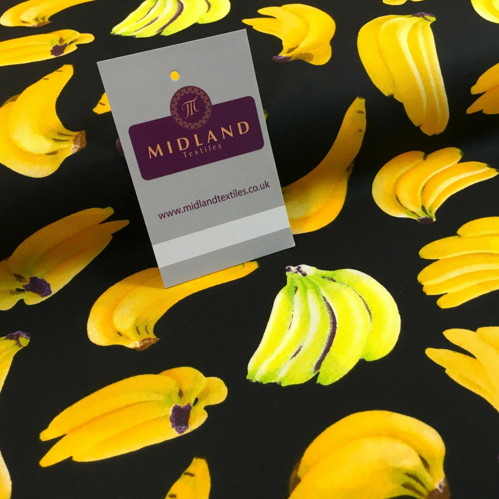 Bunches of Banana cotton poplin printed crafting fabric 44' M768 Mtex