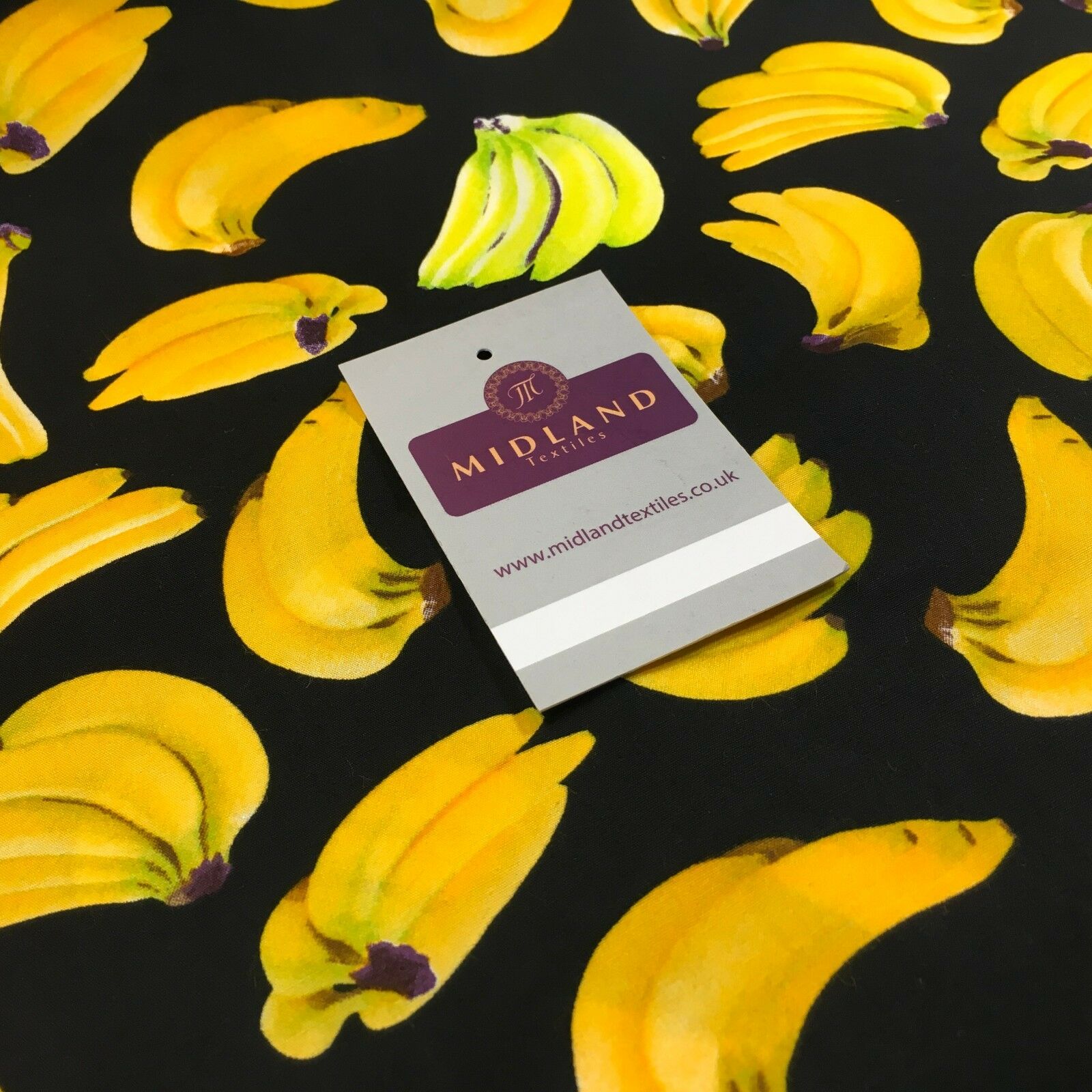 Bunches of Banana cotton poplin printed crafting fabric 44' M768 Mtex