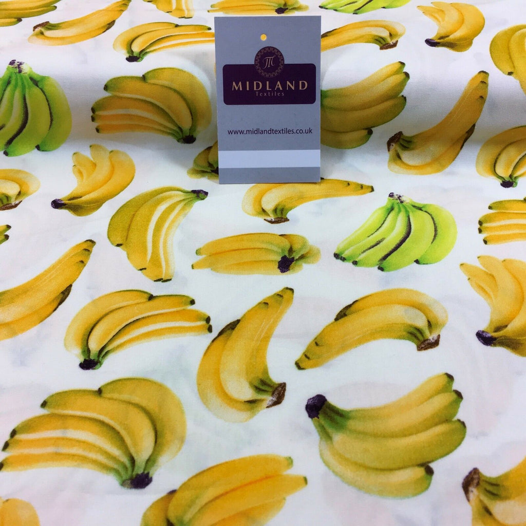 Bunches of Banana cotton poplin printed crafting fabric 44