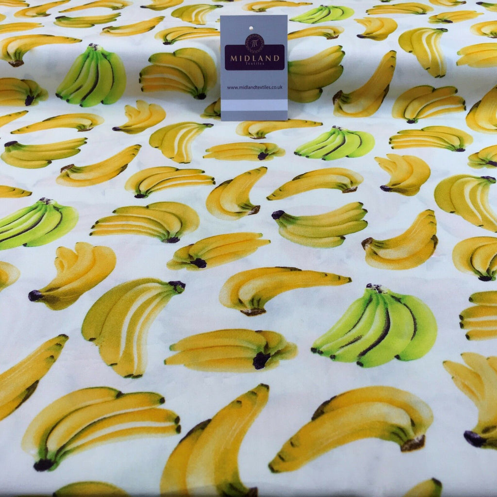 Bunches of Banana cotton poplin printed crafting fabric 44