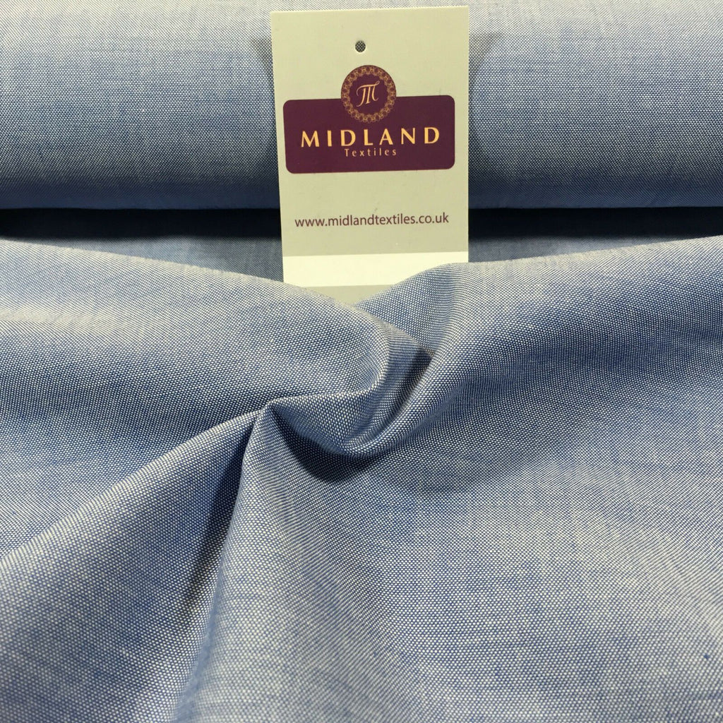 100% Cotton chambray fabric ideal for shirts, tunics and dresses 58