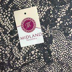 Black and Beige chiffon fabric Lightweight 44' M161-22 Mtex