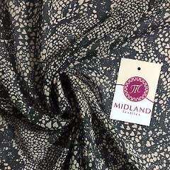 Black and Beige chiffon fabric Lightweight 44' M161-22 Mtex