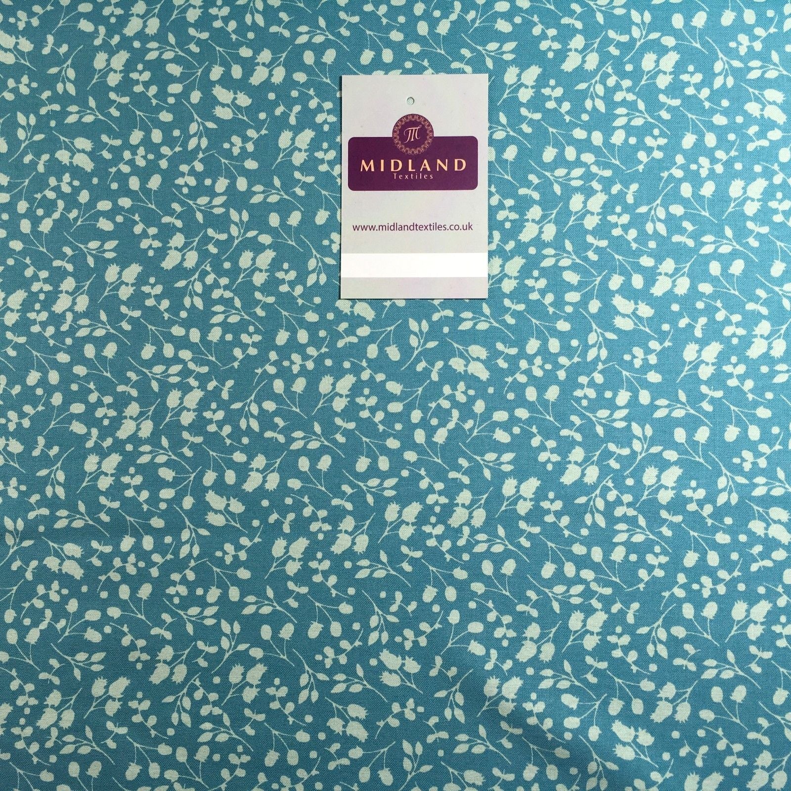 Floral 100% Cotton Poplin Mono printed fabric 44' M735 Mtex