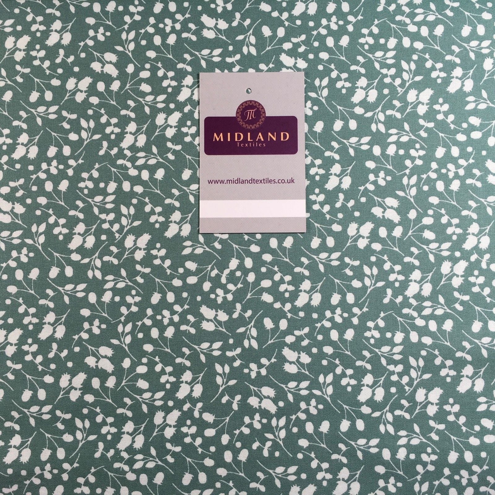 Floral 100% Cotton Poplin Mono printed fabric 44' M735 Mtex