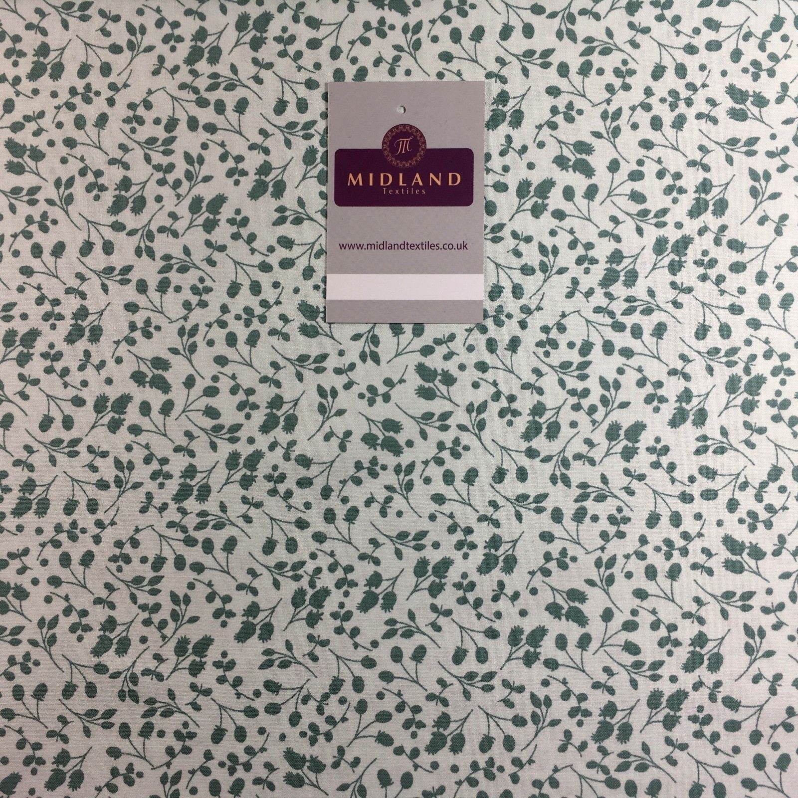 Floral 100% Cotton Poplin Mono printed fabric 44' M735 Mtex