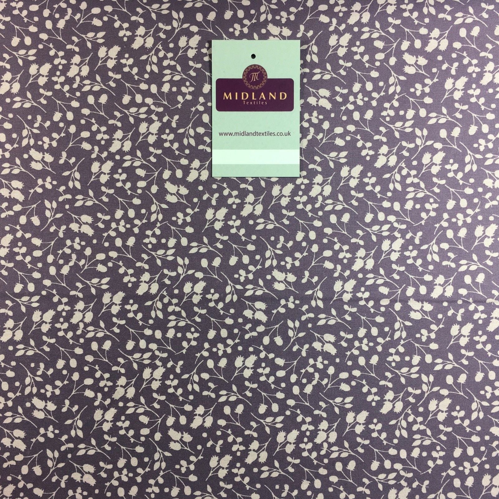 Floral 100% Cotton Poplin Mono printed fabric 44' M735 Mtex