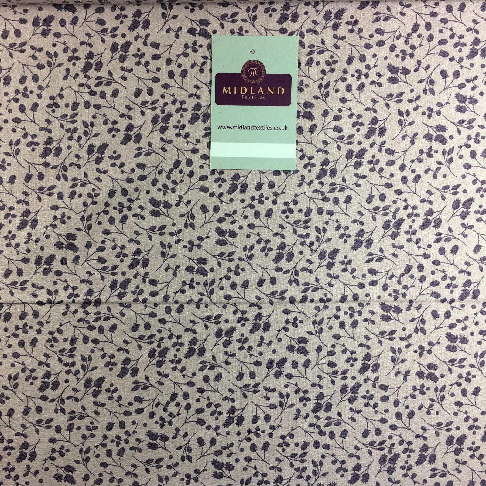 Floral 100% Cotton Poplin Mono printed fabric 44' M735 Mtex