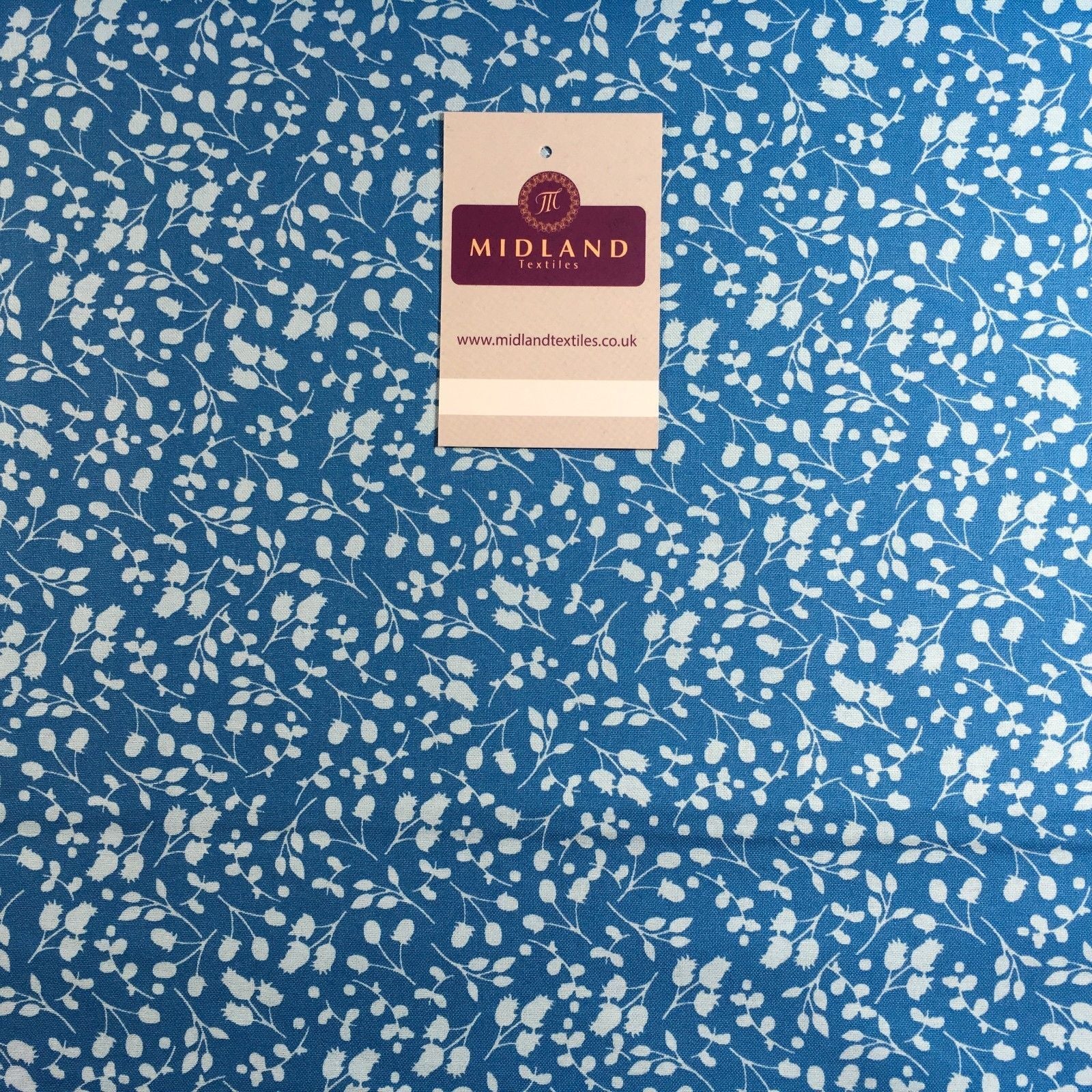 Floral 100% Cotton Poplin Mono printed fabric 44' M735 Mtex