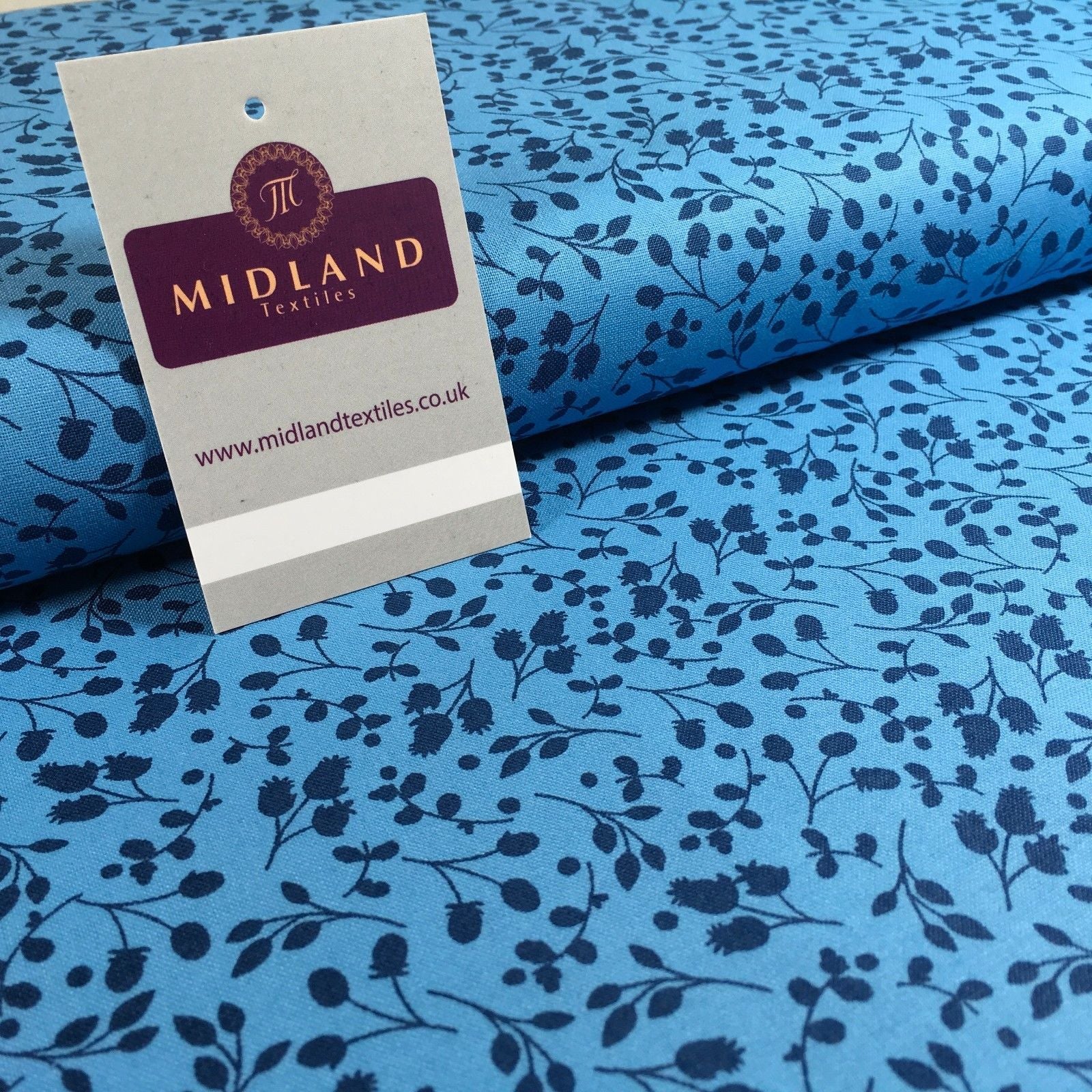 Floral 100% Cotton Poplin Mono printed fabric 44' M735 Mtex