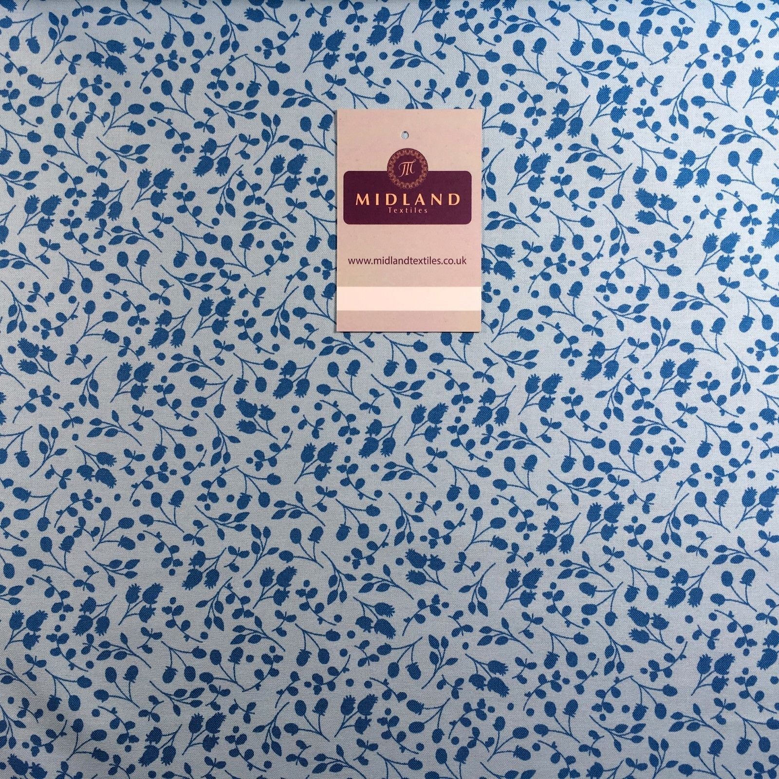 Floral 100% Cotton Poplin Mono printed fabric 44' M735 Mtex