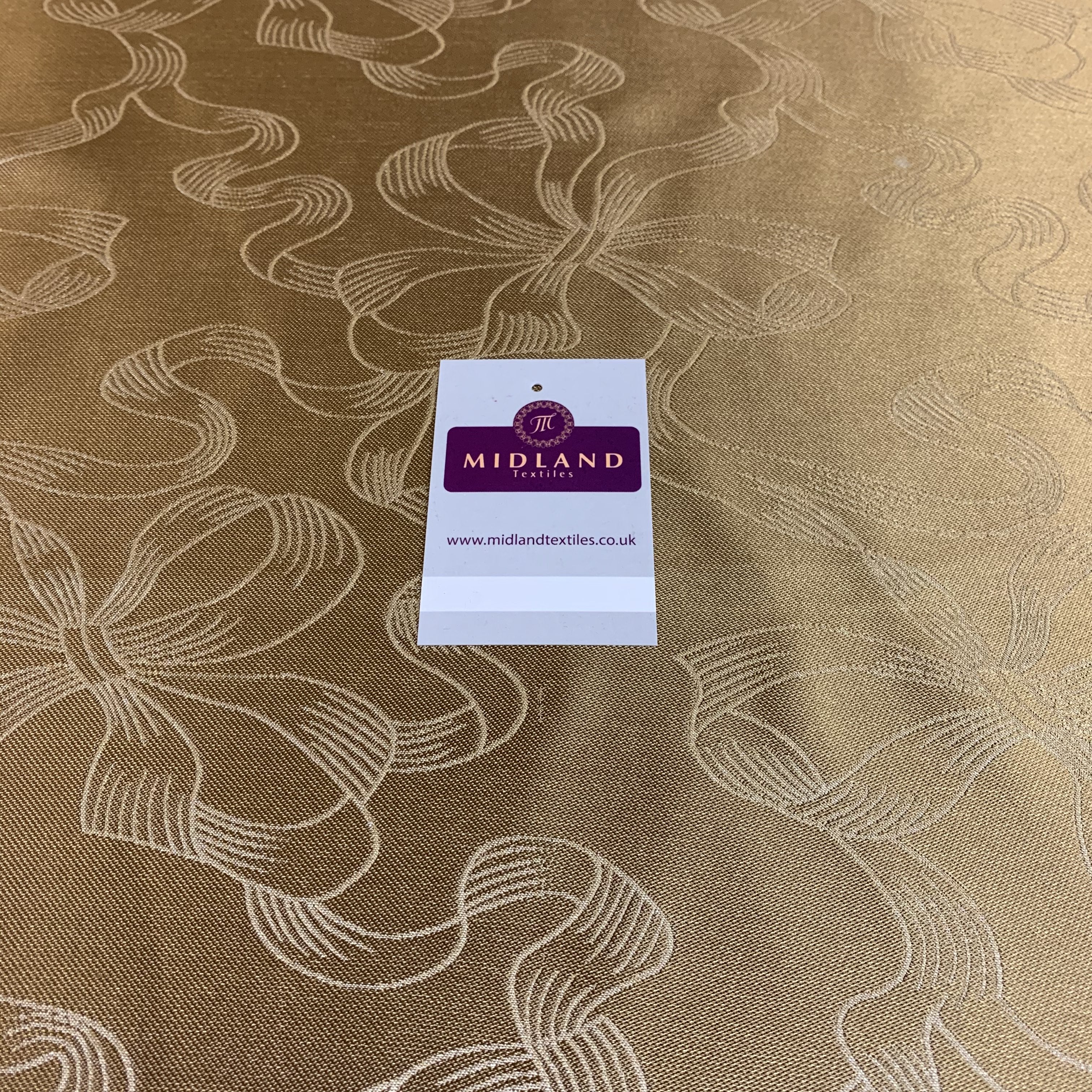 Gold Ribbon and Bow Metallic jacquard brocade Fabric 110cm Wide M395-27