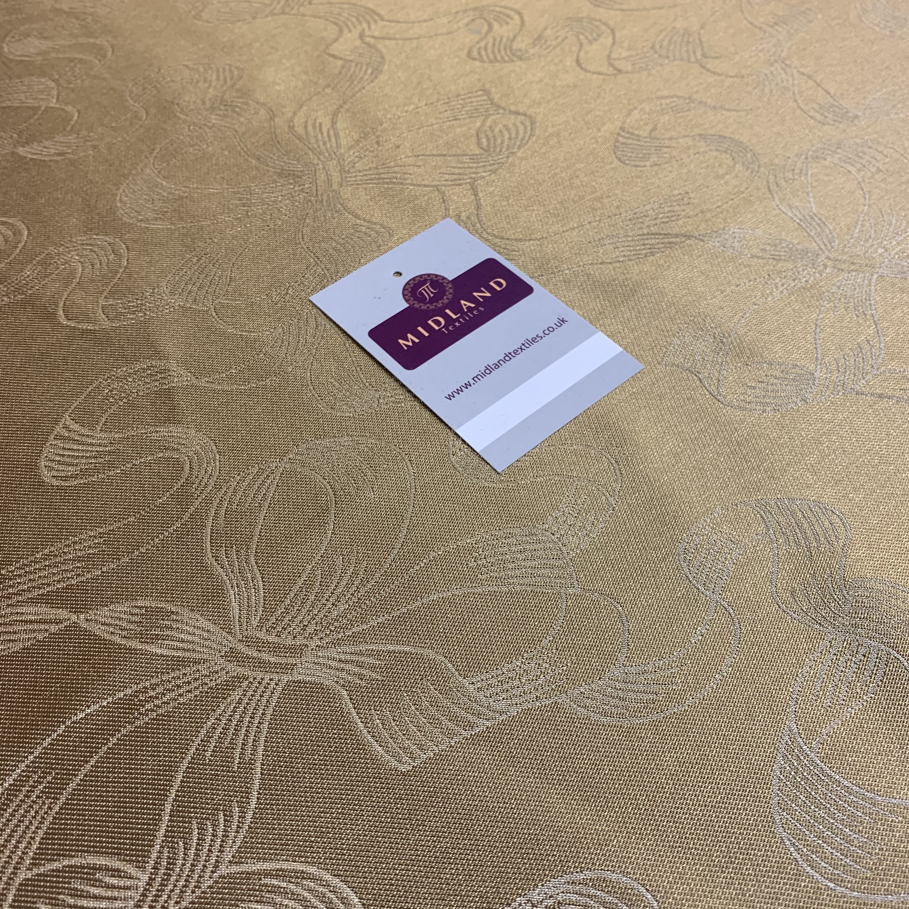 Gold Ribbon and Bow Metallic jacquard brocade Fabric 110cm Wide M395-27
