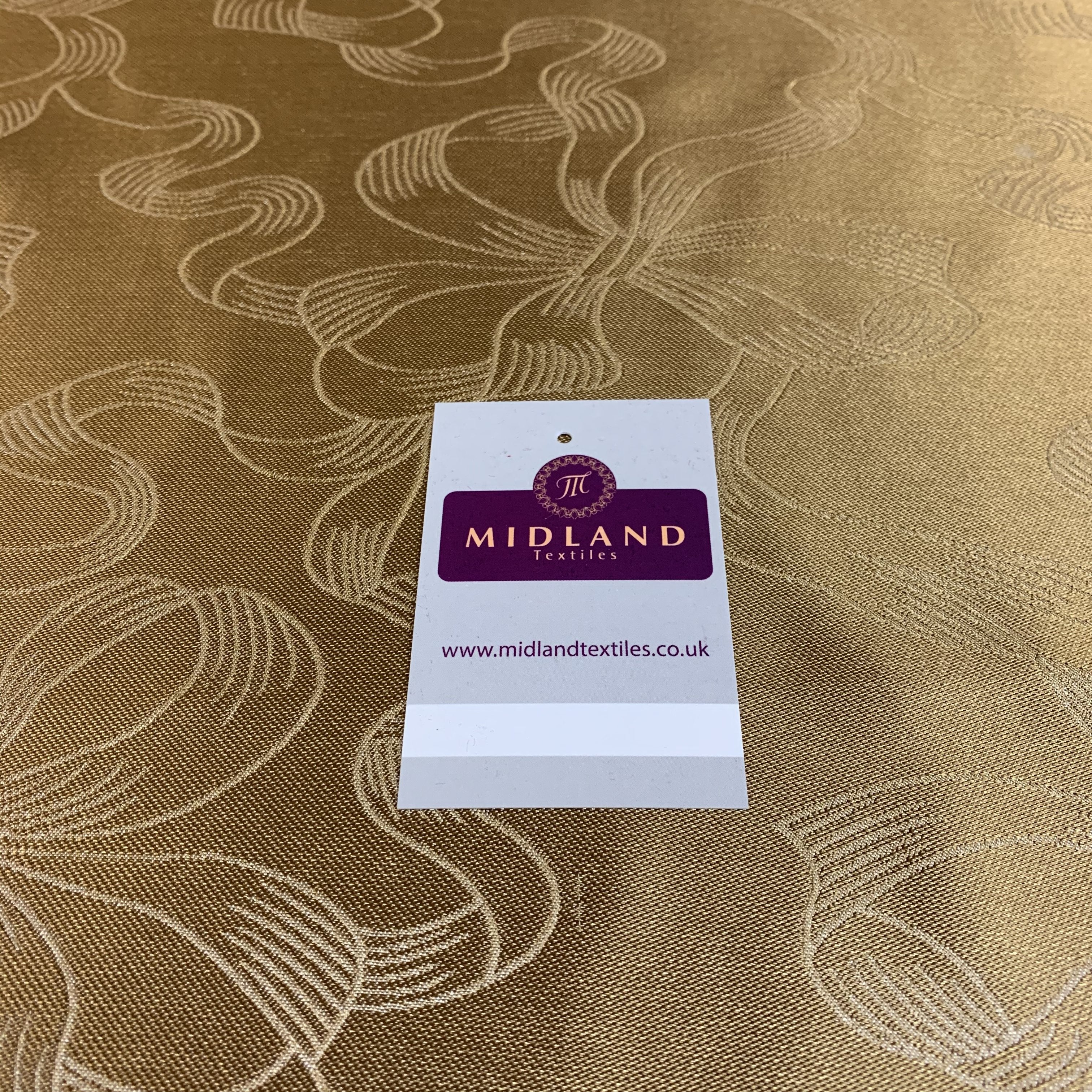 Gold Ribbon and Bow Metallic jacquard brocade Fabric 110cm Wide M395-27