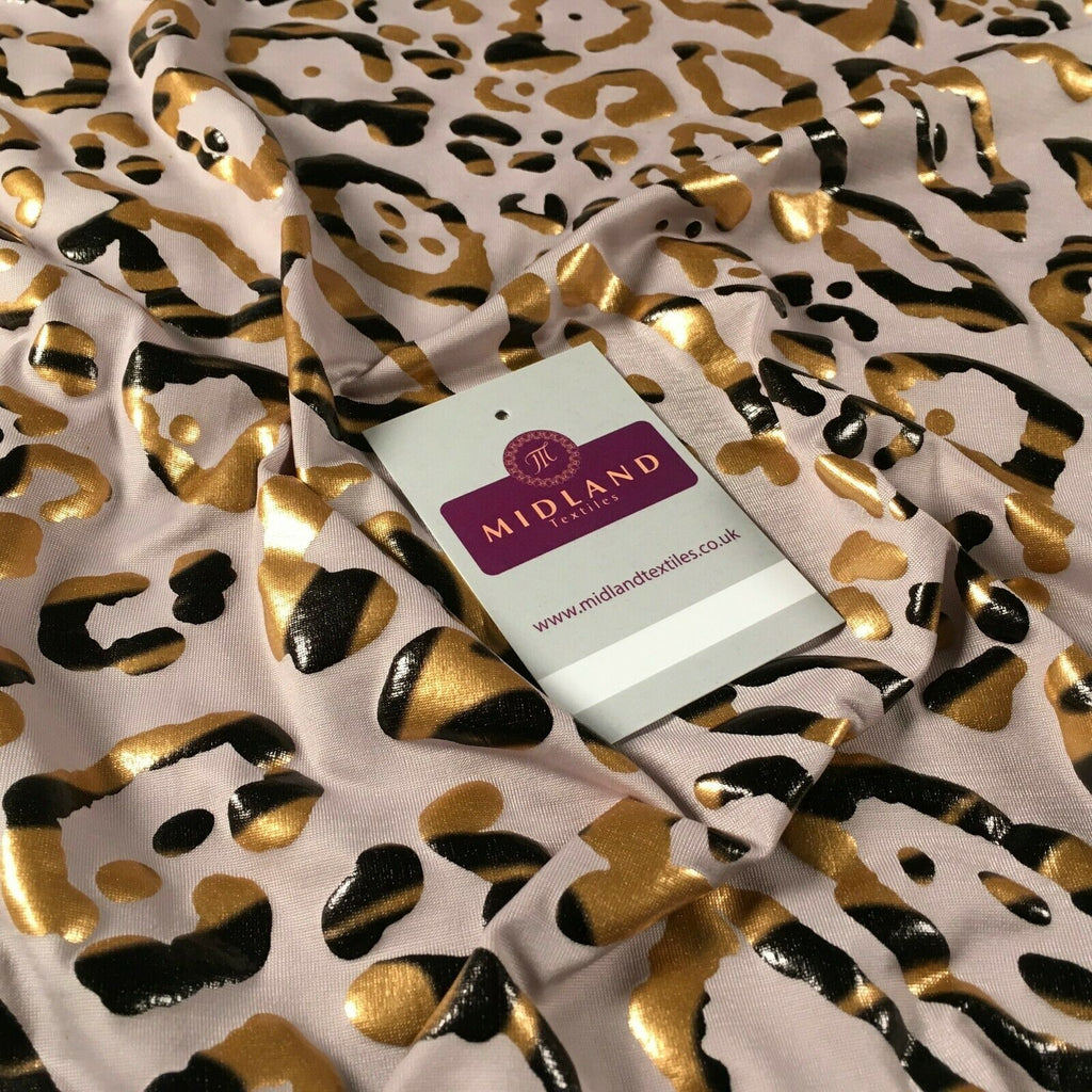 Animal Print Spandex Jersey Foil Stretch Dress Fabric 150cm MU1302