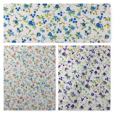 Floral Vintage poly cotton print dress craft fabric 44' Wide M352 Mtex
