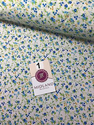 Floral Vintage poly cotton print dress craft fabric 44' Wide M352 Mtex