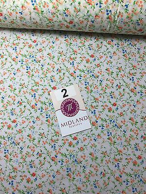 Floral Vintage poly cotton print dress craft fabric 44' Wide M352 Mtex