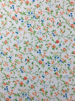 Floral Vintage poly cotton print dress craft fabric 44' Wide M352 Mtex