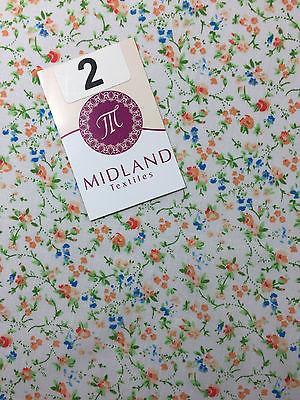 Floral Vintage poly cotton print dress craft fabric 44' Wide M352 Mtex