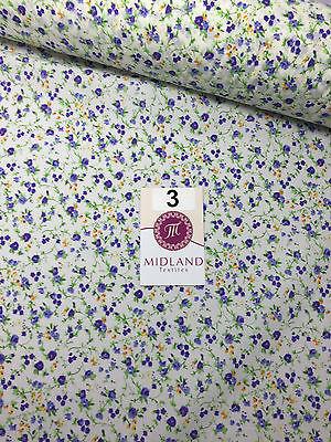 Floral Vintage poly cotton print dress craft fabric 44' Wide M352 Mtex