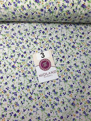 Floral Vintage poly cotton print dress craft fabric 44' Wide M352 Mtex