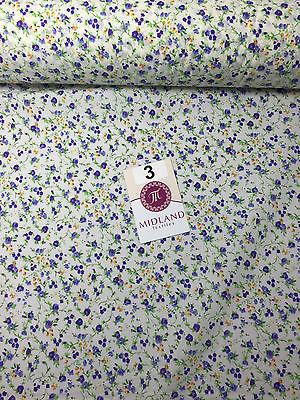 Floral Vintage poly cotton print dress craft fabric 44' Wide M352 Mtex