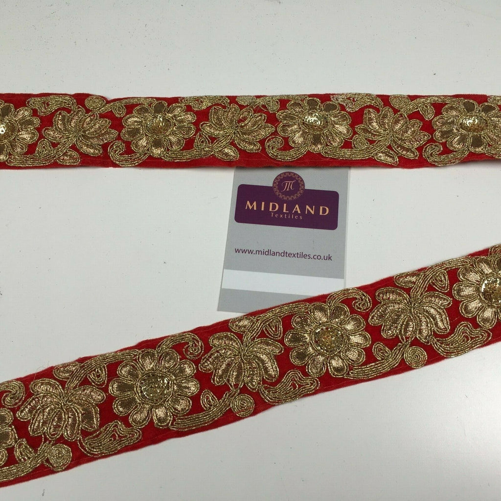 45mm Velvet floral embroidered border sari edging M1343