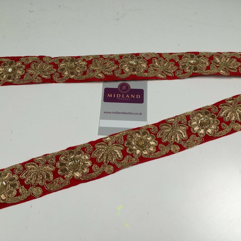 45mm Velvet floral embroidered border sari edging M1343