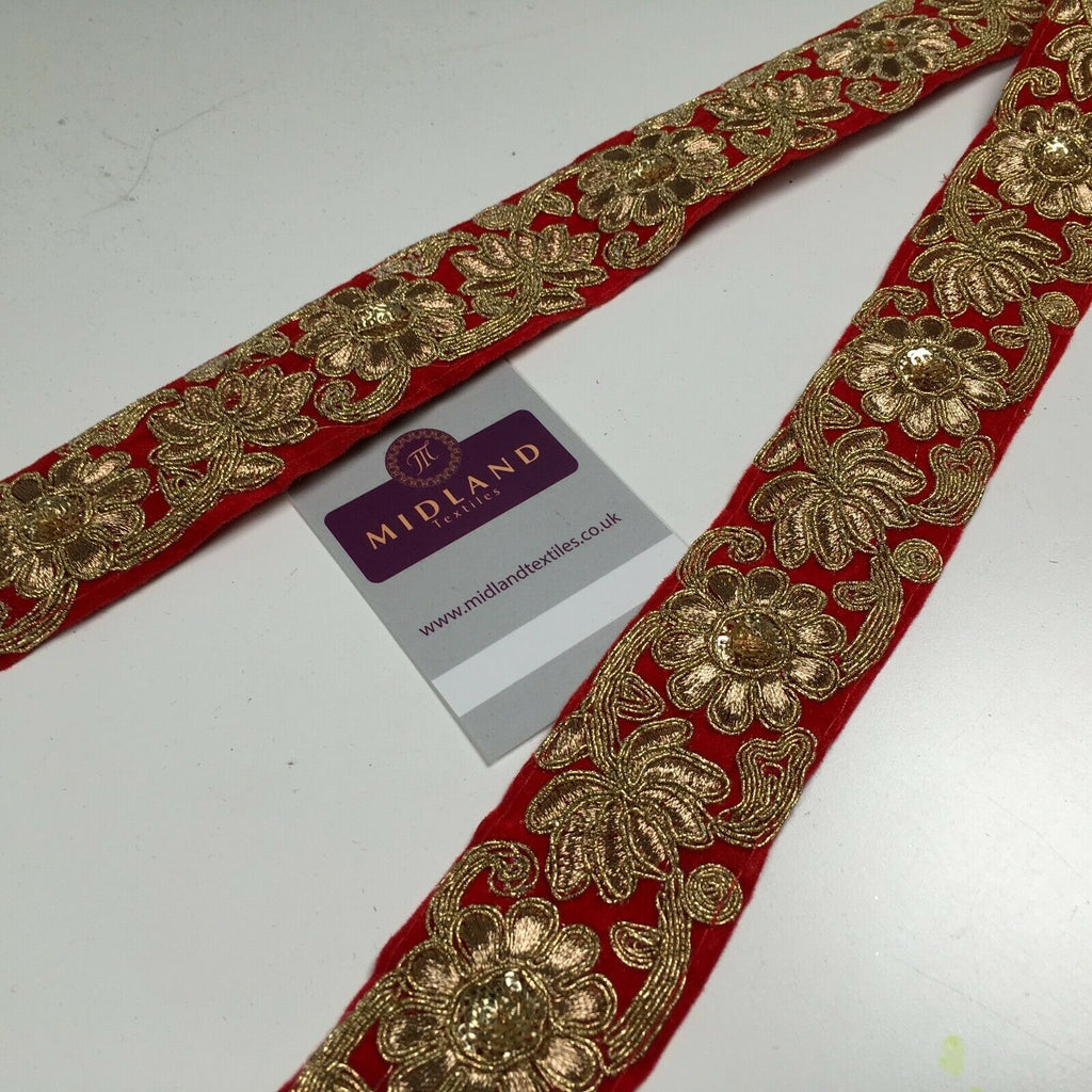 45mm Velvet floral embroidered border sari edging M1343