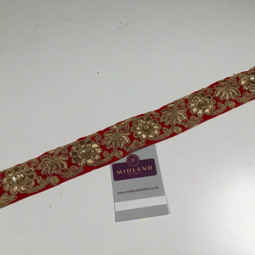 45mm Velvet floral embroidered border sari edging M1343