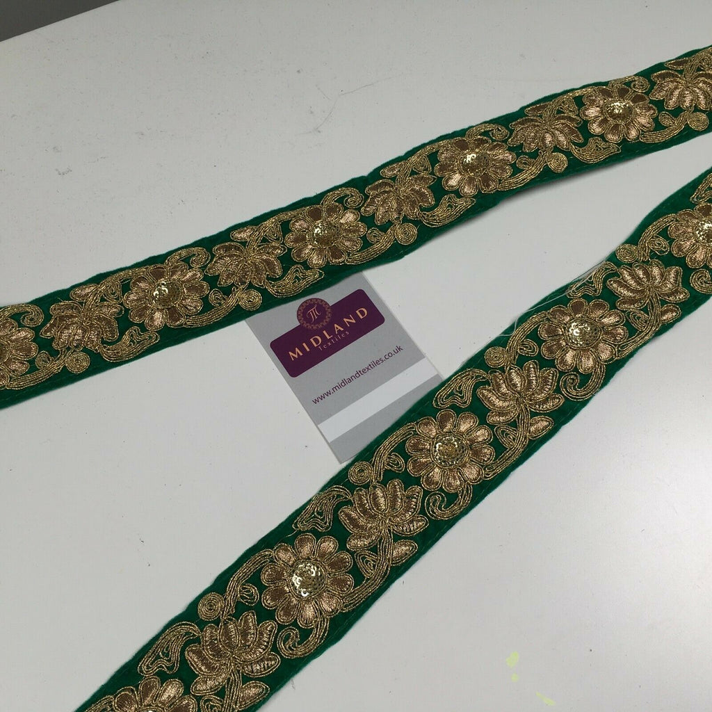 45mm Velvet floral embroidered border sari edging M1343