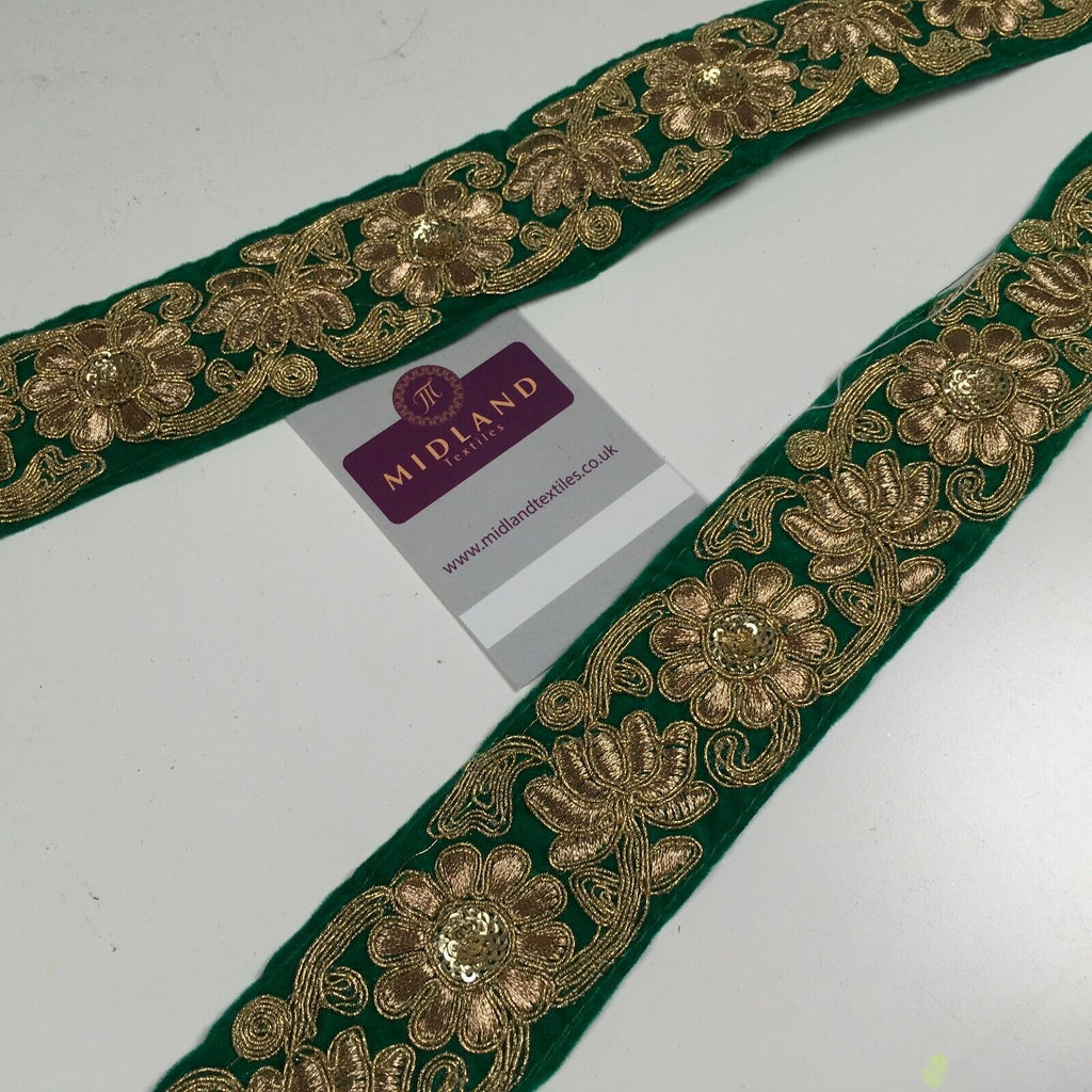 45mm Velvet floral embroidered border sari edging M1343