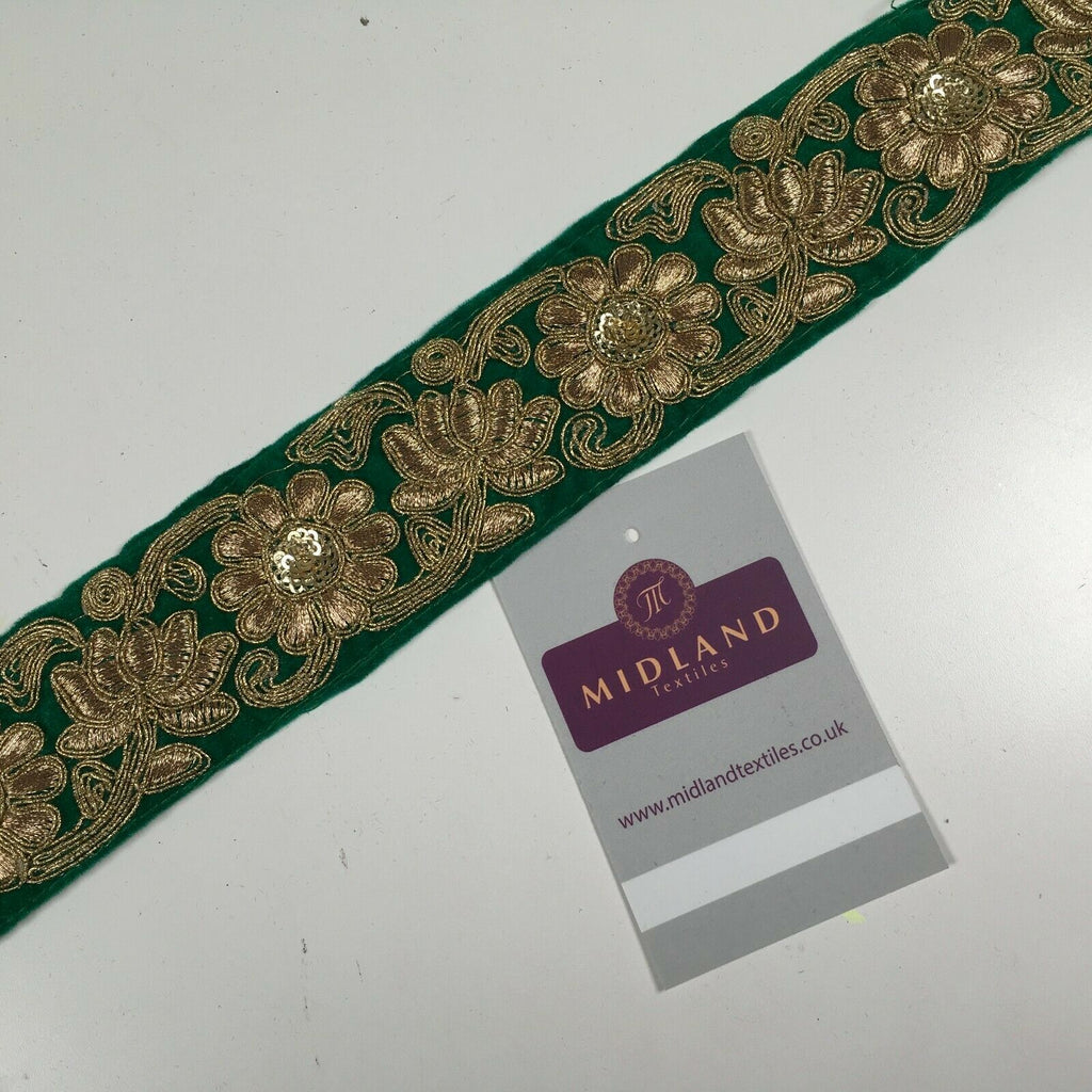 45mm Velvet floral embroidered border sari edging M1343