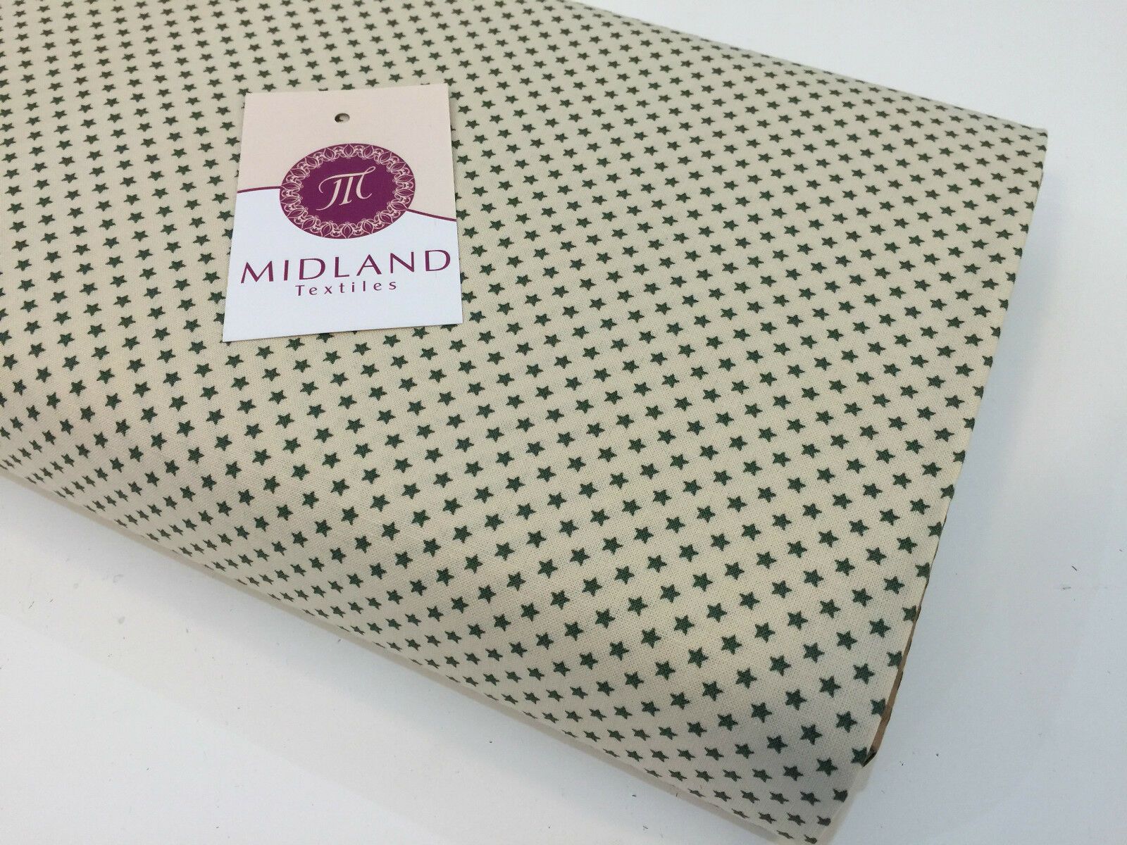 Green Scandi 100% Cotton Christmas themed Patchwork & Crafting  Fabric 45' Mtex