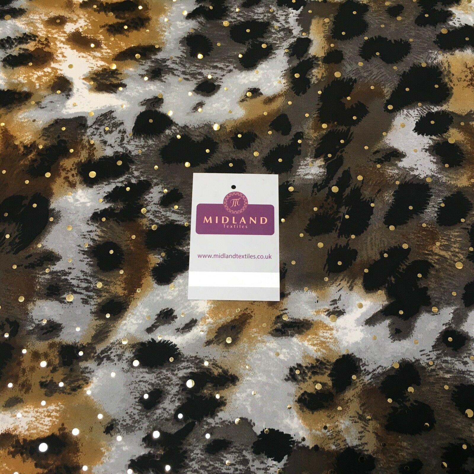 Animal Print Gold Sequins Stretch Jersey Dress fabric 58' Wide MV1031 Mtex